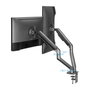 Tooq Support de Table pour 2 Écrans 17-32 Pouces, VESA 75x75/100x100, Poids Max 9 kg/bras, Gris/Noir