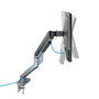 Tooq Support de Table pour 2 Écrans 17-32 Pouces, VESA 75x75/100x100, Poids Max 9 kg/bras, Gris/Noir