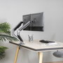 Tooq Support de Table pour 2 Écrans 17-32 Pouces, VESA 75x75/100x100, Poids Max 9 kg/bras, Gris/Noir