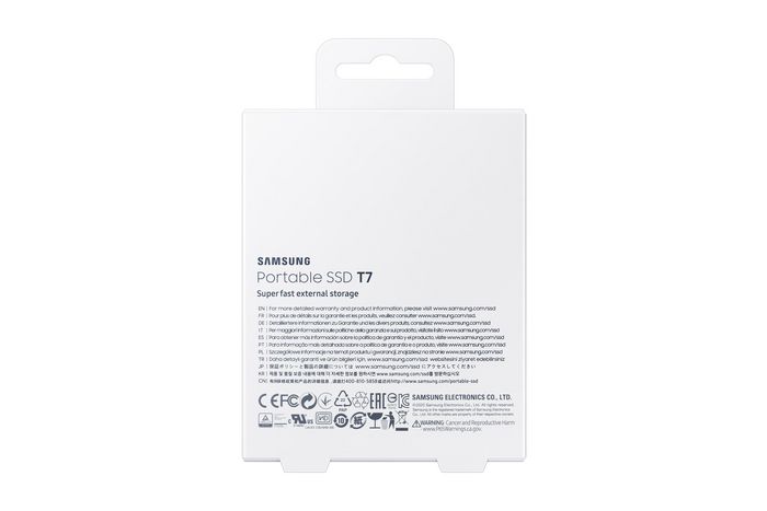 Samsung Portable SSD T7 USB 3.2 Gen 2 2TB - Lecteur SSD Externe NVMe, Vitesse jusqu'à 1050 Mo/s, Métal, Compact, Sécurité AES 256-bit, Compatible PC/Mac/Android
