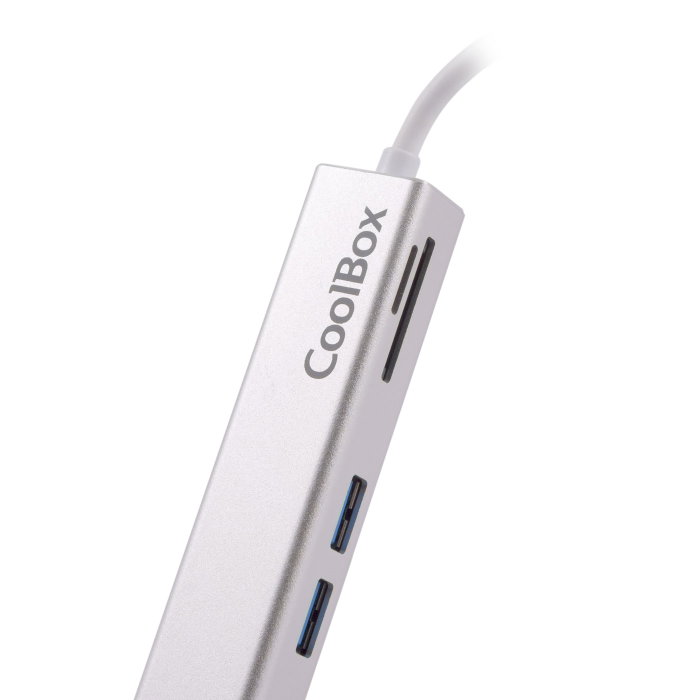 Coolbox Hub Minidock USB-C 5 ports HDMI, USB-A, microSD, SD Coolbox Hub Minidock USB-C 5 ports HDMI, USB-A, microSD, SD