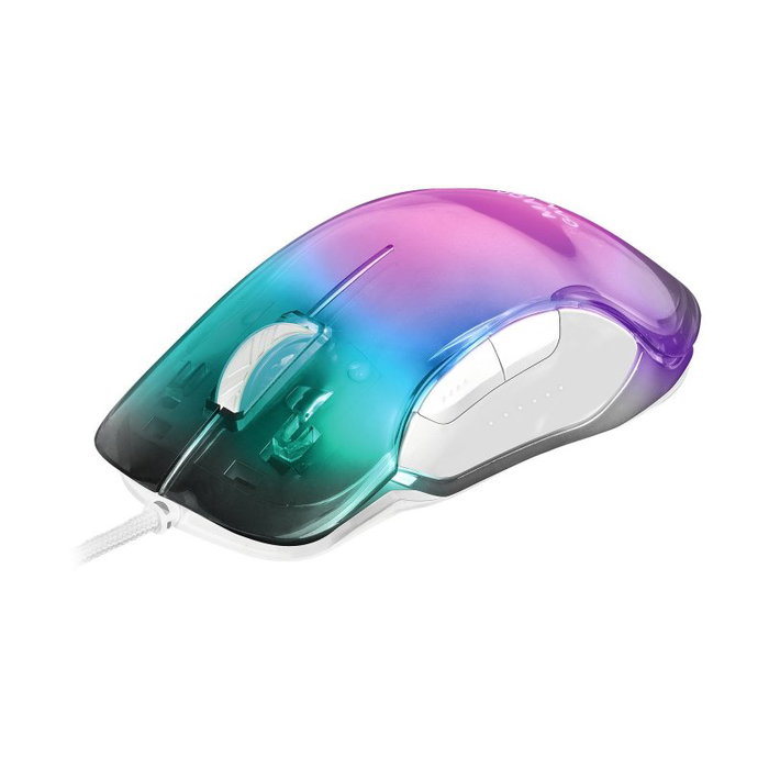Mars Gaming MMGLOWW Souris Optique Gaming 12800 DPI RGB Ultralégère Blanche