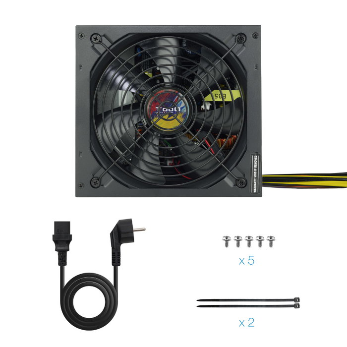 Tooq TQAPOLO 650SP Alimentation ATX 650W PFC Actif, Ventilateur 14cm, Noir Tooq TQAPOLO 650SP Alimentation ATX 650W PFC Actif, Ventilateur 14cm, Noir