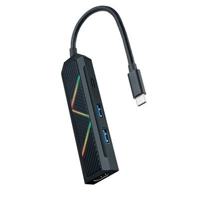 Nanocable Hub USB-C 4 en 1 avec USB-A 3.2, HDMI 1.4 4K 30Hz et Power Delivery 100W - Noir Nanocable Hub USB-C 4 en 1 avec USB-A 3.2, HDMI 1.4 4K 30Hz et Power Delivery 100W - Noir