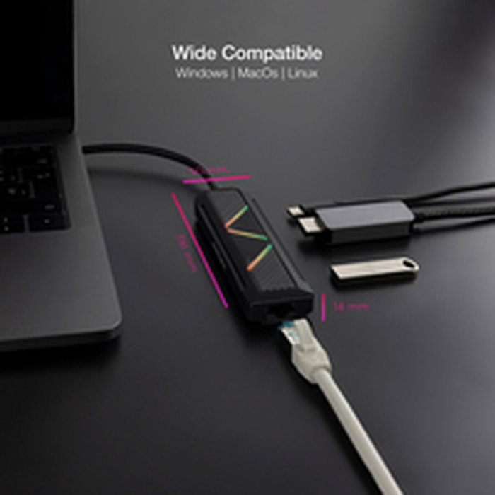 Hub USB-C NANOCABLE 10.16.0501 Noir 100 W