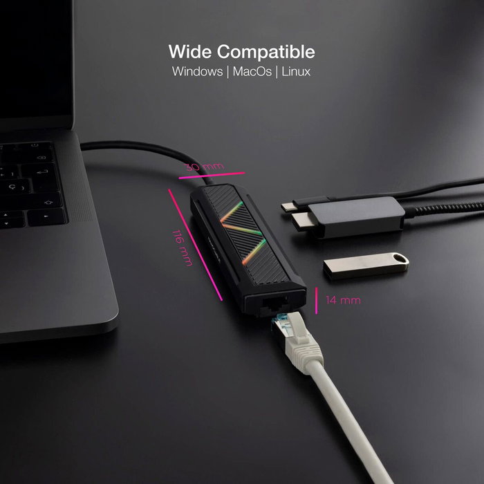 Hub USB-C NANOCABLE 10.16.0501 Noir 100 W