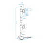 TooQ DB1703TNV Support pour moniteur vertical pour 2 écrans 17-32 pouces noir avec ajustement hauteur