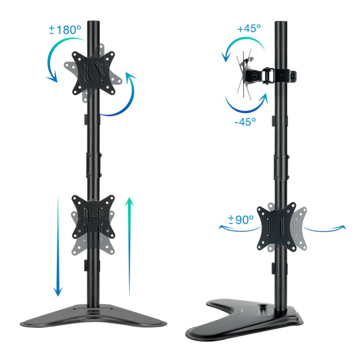 TooQ DB1703TNV Support pour moniteur vertical pour 2 écrans 17-32 pouces noir avec ajustement hauteur TooQ DB1703TNV Support pour moniteur vertical pour 2 écrans 17-32 pouces noir avec ajustement hauteur