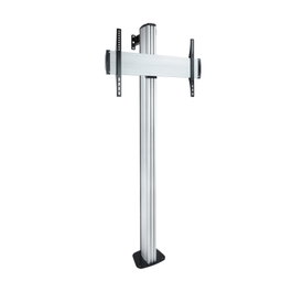 Tooq FS2270 M - B Support Sol TV Aluminium Argenté 37-70 Pouces Inclinable Rotation Hauteur Réglable