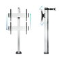 Tooq FS2270 M - B Support Sol TV Aluminium Argenté 37-70 Pouces Inclinable Rotation Hauteur Réglable