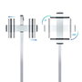 Tooq FS2270 M - B Support Sol TV Aluminium Argenté 37-70 Pouces Inclinable Rotation Hauteur Réglable