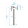 Tooq FS2270 M - B Support Sol TV Aluminium Argenté 37-70 Pouces Inclinable Rotation Hauteur Réglable