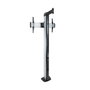Tooq FS2270 M - B Support Sol TV Aluminium Argenté 37-70 Pouces Inclinable Rotation Hauteur Réglable