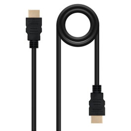 Nanocable 10.15.1700 Câble HDMI 1.4 Mâle-Mâche Noir 1 m, 4K, 3D, Audio Retour