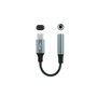 Nanocable 10.24.1204 Câble Adaptateur Audio USB-C Mâle vers Jack 3.5 Femelle Gris 11 cm