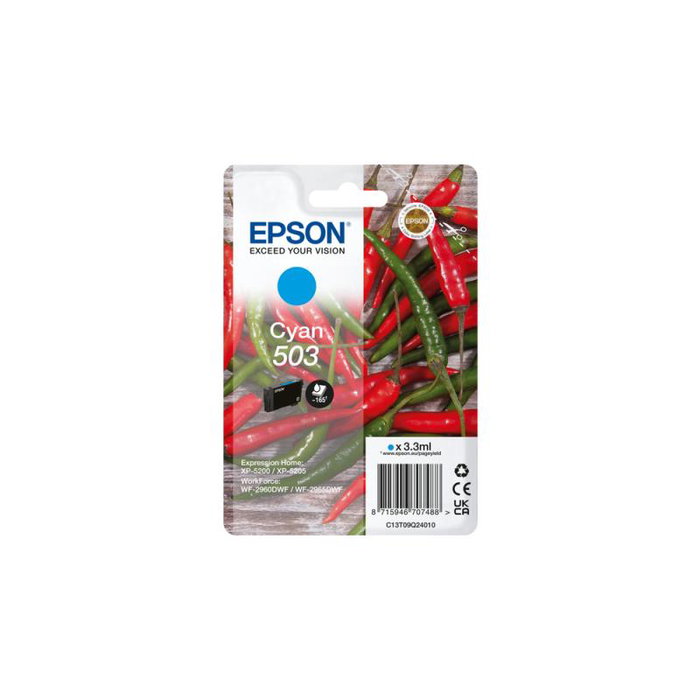 Epson Cartouche d'encre 503 Cyan C13T09Q24010 - Encre Cyan pour imprimante Epson