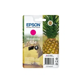 Epson Ananas 604 - Cartouche d'encre d'origine Magenta 2.4 ml pour Expression Home XP-2200 XP-2205 XP-3200 XP-3205 XP-4200 XP-4205, WorkForce WF-2910 WF-2930 WF-2935 WF-2950