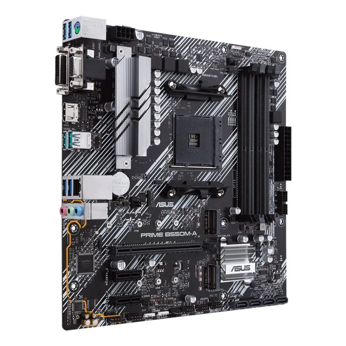 ASUS PRIME B550M-A Carte mère Micro ATX Socket AM4 Chipset B550 - Compatible AMD Ryzen 3ème Gen, 128 Go DDR4, Audio HD, Gigabit Ethernet, SATA-600 ASUS PRIME B550M-A Carte mère Micro ATX Socket AM4 Chipset B550 - Compatible AMD Ryzen 3ème Gen, 128 Go DDR4, Audio HD, Gigabit Ethernet, SATA-600