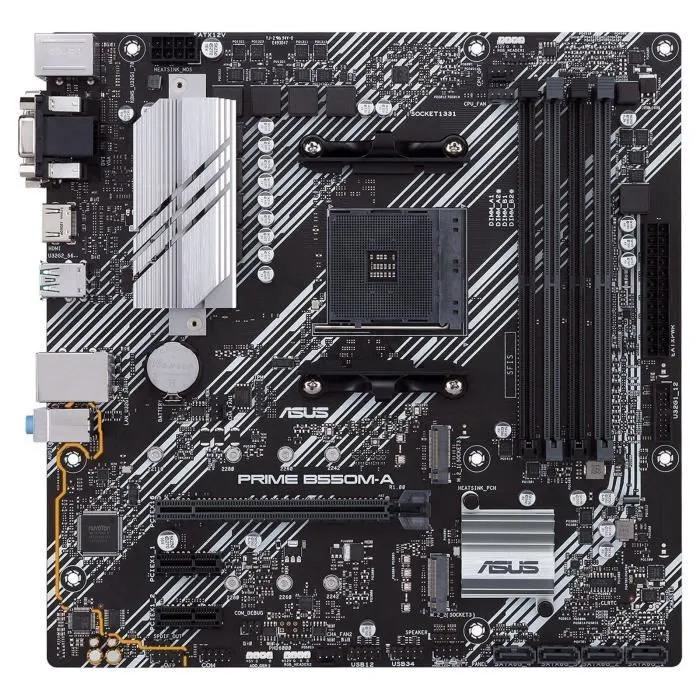 ASUS PRIME B550M-A Carte mère Micro ATX Socket AM4 Chipset B550 - Compatible AMD Ryzen 3ème Gen, 128 Go DDR4, Audio HD, Gigabit Ethernet, SATA-600 ASUS PRIME B550M-A Carte mère Micro ATX Socket AM4 Chipset B550 - Compatible AMD Ryzen 3ème Gen, 128 Go DDR4, Audio HD, Gigabit Ethernet, SATA-600