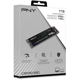 PNY CS1030 SSD NVMe M.2 1 To PCIe Gen3 x4 - Lecture 2100 Mo/s, Écriture 1700 Mo/s - Format 2280