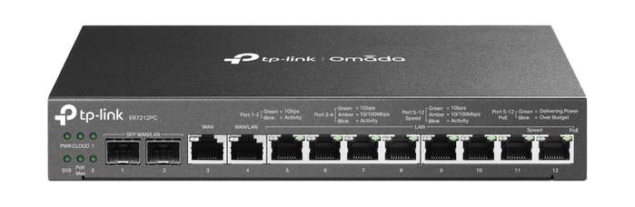 TP-Link Omada ER7212PC Routeur Professionnel Gigabit VPN avec PoE Noir TP-Link Omada ER7212PC Routeur Professionnel Gigabit VPN avec PoE Noir