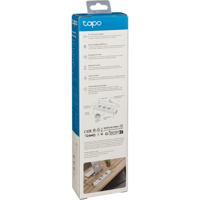 TP-Link Tapo P300 Multiprise Intelligente Wi-Fi avec Charge Rapide USB