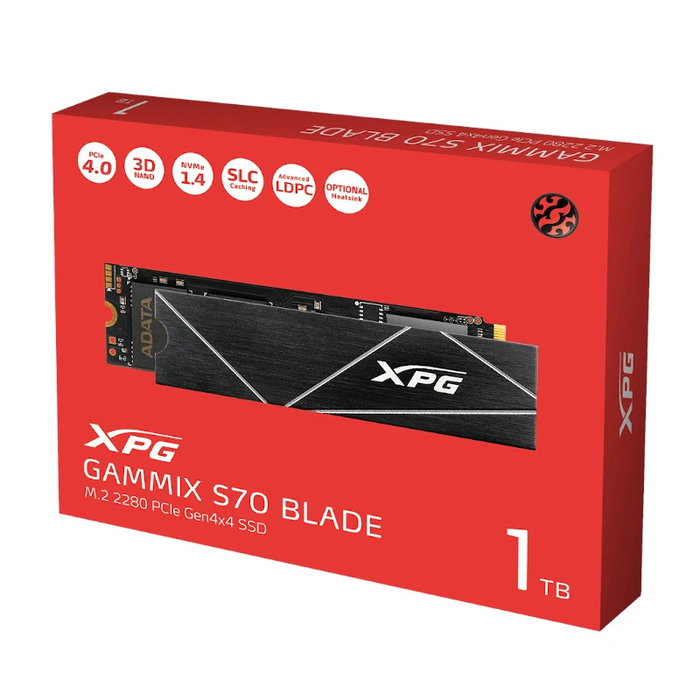 Adata XPG Gammix S70 Blade 1TB SSD Interne M.2 NVMe PCIe 4.0 - AGAMMIXS70B-1T-CS