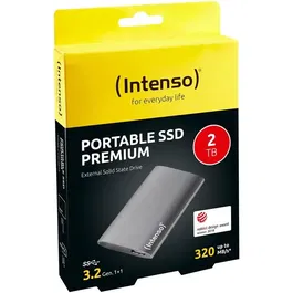 Intenso PREMIUM Disque dur SSD externe portable 2 To USB 3.0 Gris - Vitesse jusqu'à 320 Mo/s, résistant aux chocs, 89 x 54 x 8 mm, 49 g