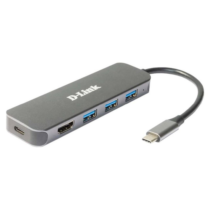 D-Link DUB-2333 Station d'accueil USB Type-C 3 ports USB-A 1 HDMI 1.4 4K Ultra HD grise 60W D-Link DUB-2333 Station d'accueil USB Type-C 3 ports USB-A 1 HDMI 1.4 4K Ultra HD grise 60W
