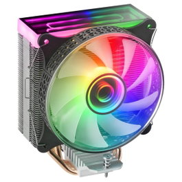 Mars Gaming MCPU-VR Ventilateur Dissipateur CPU, 180W TDP, Double Miroir Infini ARGB, 4 Caloducs, PWM, Socket Intel/AMD