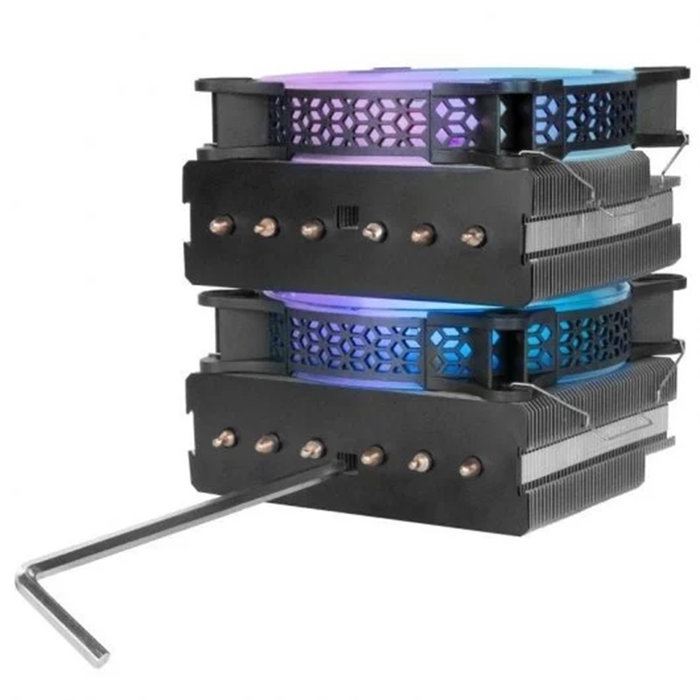 Mars Gaming MCPU-XT Ventilateur Dissipateur CPU Double Tour 300W ARGB Silencieux Multisocket Intel/AMD