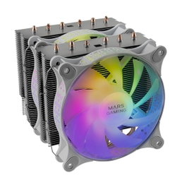 Mars Gaming Cooler MCPU-XT Ventilateur Dissipateur CPU 2x120mm ARGB 300W 6 Caloducs Aluminium LGA 2066/AM5