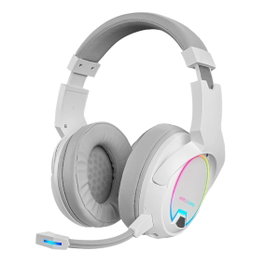Mars Gaming MHW-100 Casque Gaming Sans Fil 2.4GHz avec Micro Amovible - Blanc