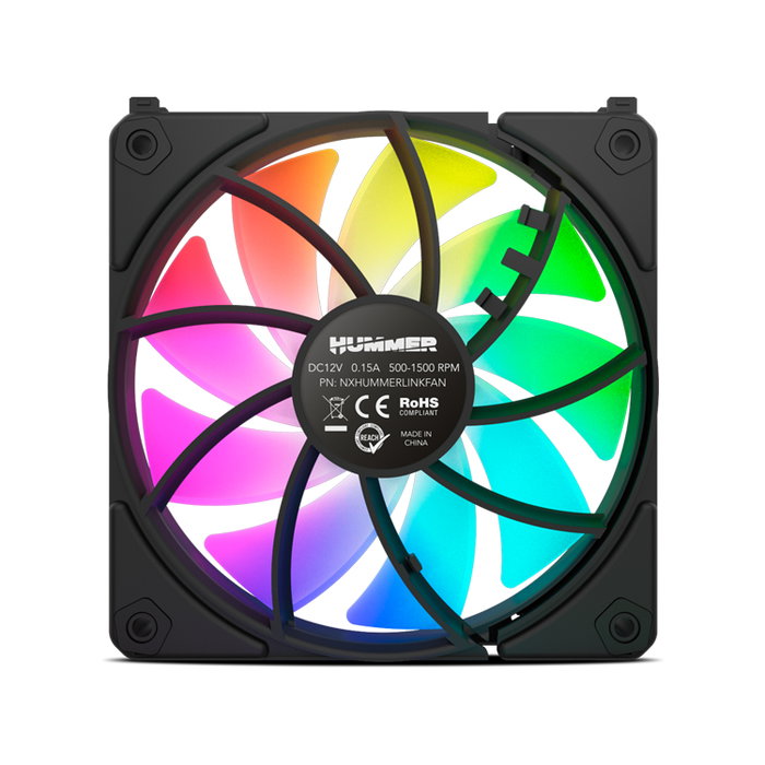 NOX NXHUMMEREASYLINKBK Kit 3 Ventilateurs 120mm ARGB PWM Noir Hummer Easylink NOX NXHUMMEREASYLINKBK Kit 3 Ventilateurs 120mm ARGB PWM Noir Hummer Easylink