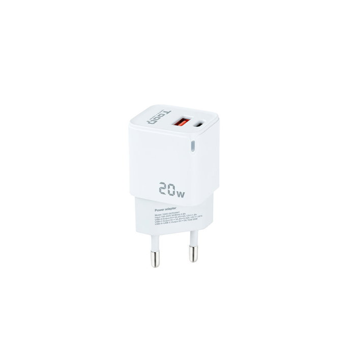 Chargeur mural TooQ TQWC-QCPD20WT Blanc 20 W