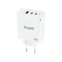 Tooq Chargeur Murale Triple 65W Gan USB-C + USB-C + USB-A Blanc