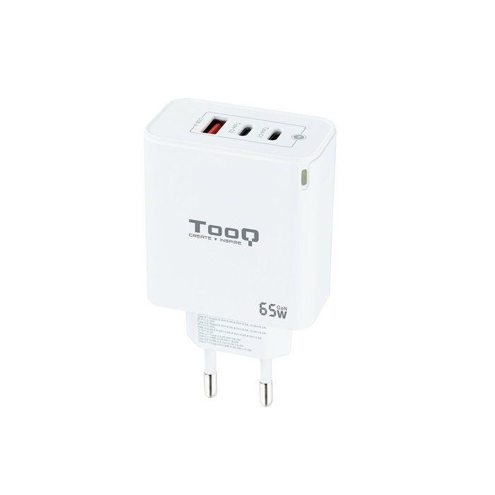Chargeur mural TooQ TQWC-GANQC2PD65WT Blanc 65 W