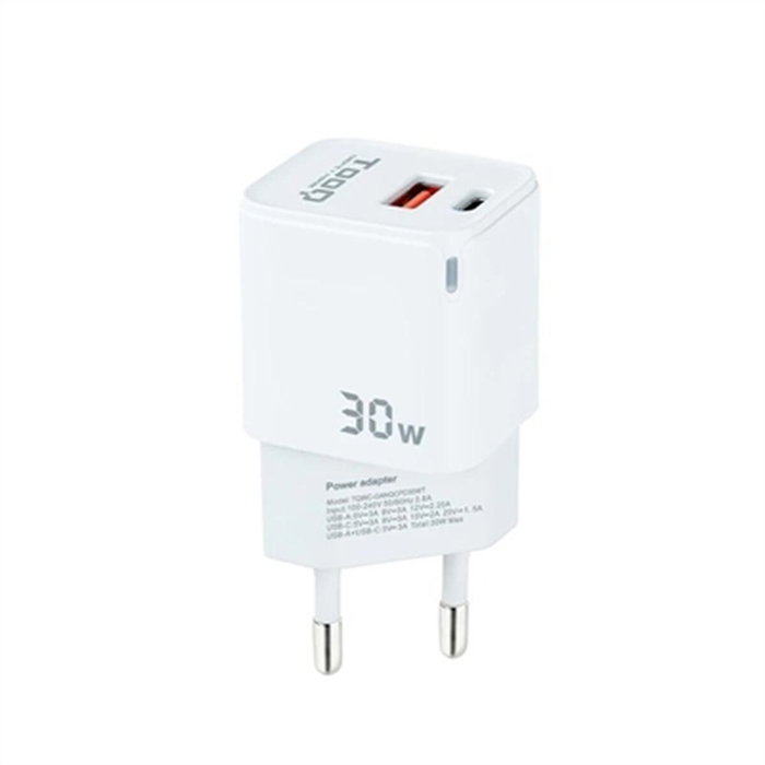 Chargeur mural TooQ TQWC-GANQCPD30WT Blanc 30 W