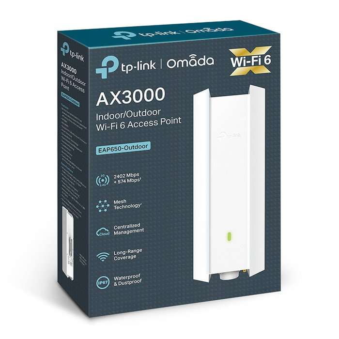 TP-LINK Point d'Accès Extérieur EAP650-Outdoor WiFi 6 - Blanc