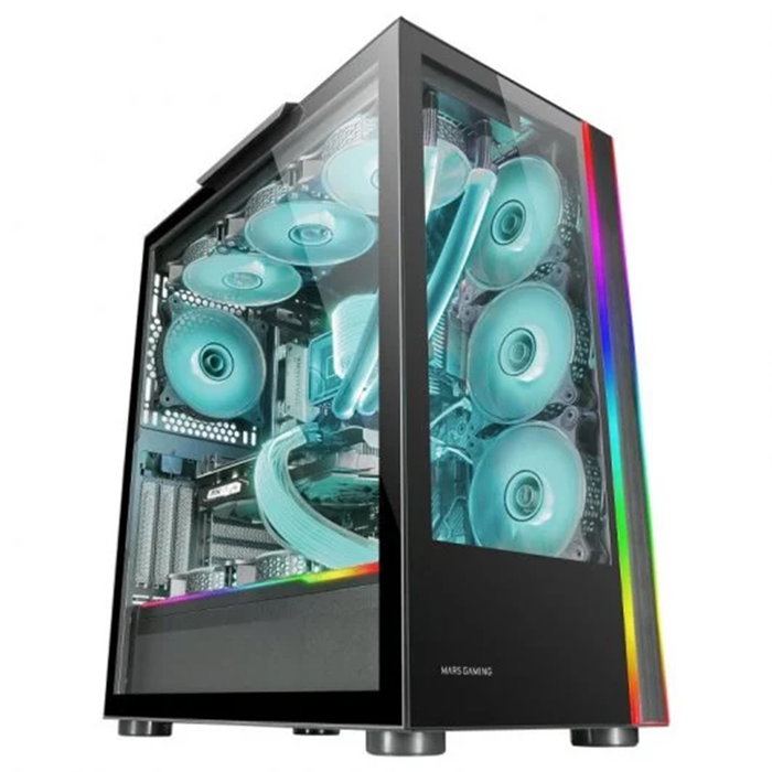 Mars Gaming MCULTRA XXL Boîtier PC E-ATX Double Vitre Trempée ARGB Refroidissement Liquide 360mm 9 Ventilateurs USB 3.0