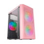 Mars Gaming MC300 Boîtier PC Gaming Rose avec Verre Trempé et 3 Ventilateurs FRGB