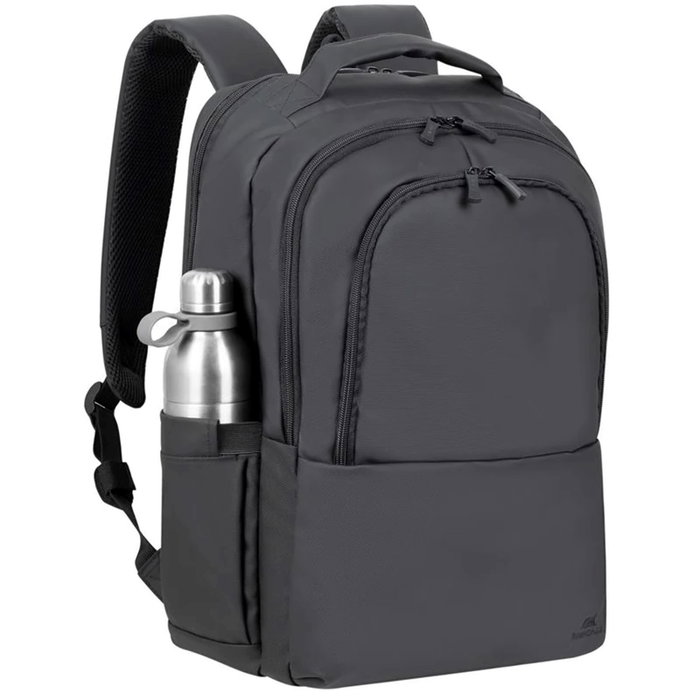 Rivacase 8435 Mochila Tegel ECO pour ordinateur portable 15.6 pouces, noir, en polyester RPET recyclé