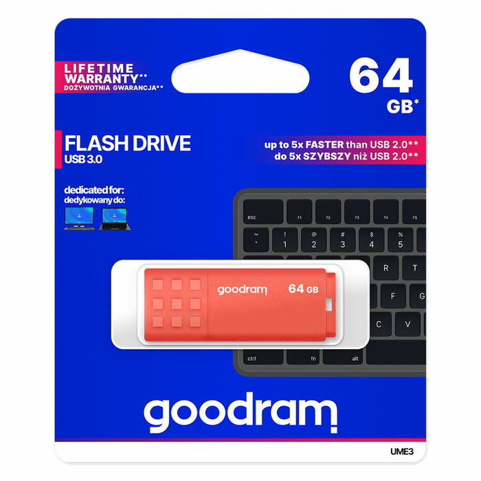 GoodRam Clé USB UME3 Orange 64 GB