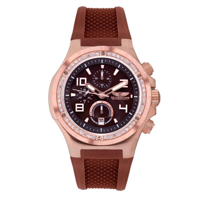 Bobroff BF1002L65 - Montre Unisexe Or Rose et Marron Bobroff BF1002L65 - Montre Unisexe Or Rose et Marron