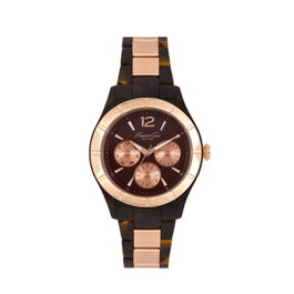 Kenneth Cole IKC0003 - Montre analogique Tortoise et Or rose