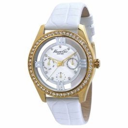 Kenneth Cole IKC2793 - Montre analogique dorée et blanche