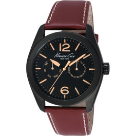 Kenneth Cole IKC8063 - Montre pour homme avec bracelet en cuir marron