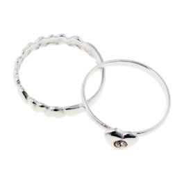 Cristian Lay Lot de 2 Bagues en Argent de loi Taille 10