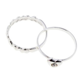Cristian Lay Lot de 2 bagues en argent de loi, taille 14, pour femme
