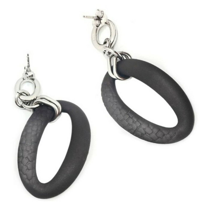 Panarea Boucles d'oreilles OR1N en argent noir Panarea Boucles d'oreilles OR1N en argent noir